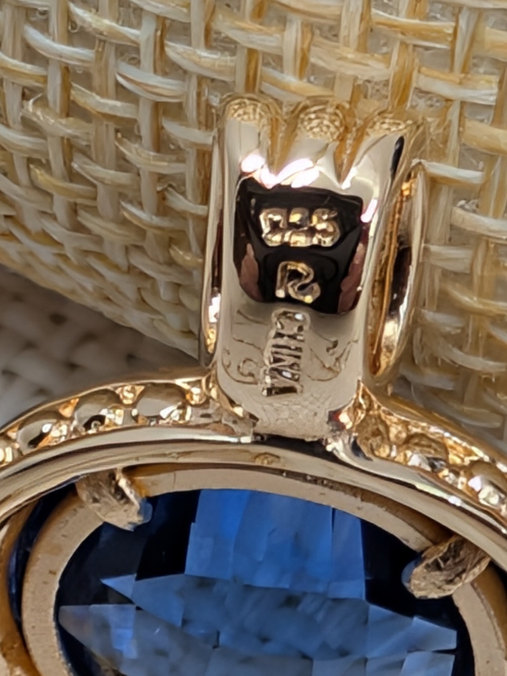 Technibond 18kt Gold Bonded 925 Sterling Tanzanite Etruscan Pendant 18" - Picture 7 of 17